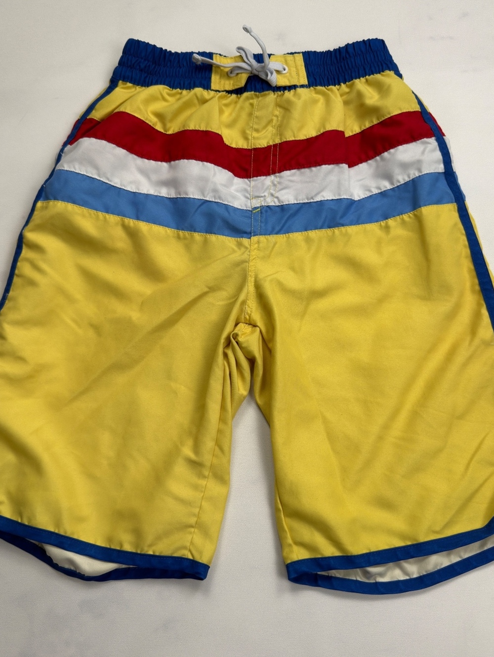 kidpik Swim Trunks Colorblock Striped Drawstring - Boys XXL
